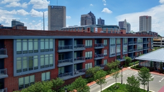 Exterior view of The Flats on Vine in the Arena District in Downtown Columbus Ohio