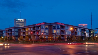 Exterior view of The Flats on Vine in the Arena District in Downtown Columbus Ohio